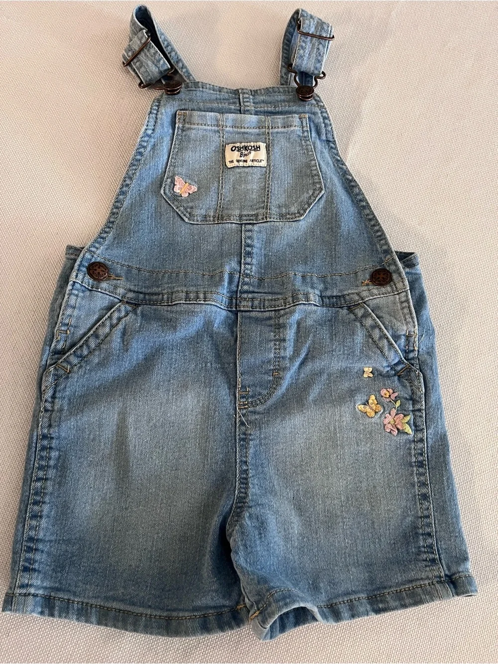 OshKosh B'gosh Girls' Light Blue Denim Shortalls Size 4T